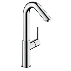 Смеситель для раковины "Высокий" h324mm, с поворотным изливом и аэратором, с д/к, (цв. хром), Talis XX