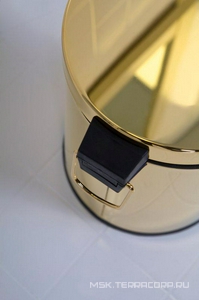 Ведро для мусора, круглое, 5,3л., с крышкой, (цв.золото),  ZZ Cezares Olimp OLIMP-BSC-03/24