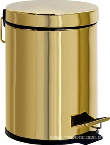 Ведро для мусора, круглое, 5,3л., с крышкой, (цв.золото),  ZZ Cezares Olimp OLIMP-BSC-03/24