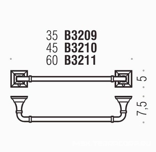 Полотенцедержатель 34,8 см, (цв.хром)  Colombo Portofino B3209.000