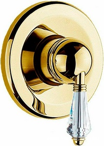 Смеситель для душа, встраиваемый в стену, (внешняя часть, БЕЗ встраив.части арт.4006), (цв.золото 24k, ручка ), Nicolazzi ZZ Nicolazzi Cristallo 3406 GO 33
