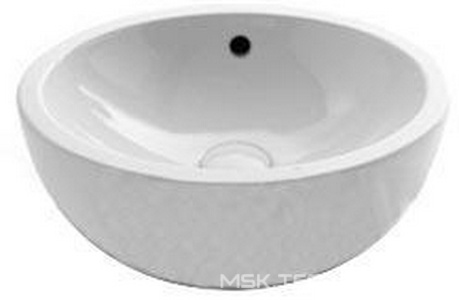 Раковина встраиваемая в столешницу снизу, 40х40хh12,5см, без отв./д смес., (креп.скобы в компл.),  ZZ Ceramica Cielo Enjoy EJLASPT Gloss White
