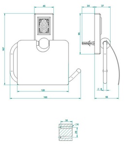 Держатель туал.бумаги открытый (цв.хром, вставка черного хрусталя Lalique), stal ZZ THG Metropolis Black Cri A2M-A02-538А