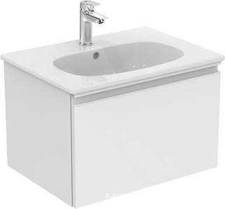 Тумба подвесная 600х440хh400мм, выдвижной ящик, крепёж в компл., (цв. комбинир. белый глянец/ белый мат.),  ZZ Ideal Standard Tesi T0046OV