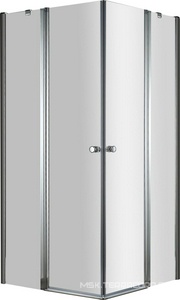 Душевой уголок 1000х1000хh1950мм, квадрантый, 2 распашн. двери с 2-мя неподв.сегментами, (стекло прозр. 6мм, фурнит. цв.хром),  ZZ Cezares Elena ELENA-A-22-100-C-Cr