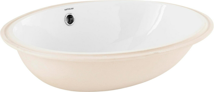 Раковина для установки под столешницу, овальная 49,5(56,5)х37,5(44,5)хh15,5см,  ZZ Sanindusa Vouga 108350004
