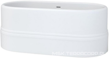 Ванна 1737х822хh550мм,отдельност,литой природн камень Sapirit, поверхн. матовая, регулир.опоры, нажим.слив цв.хром в компл., Cira XX