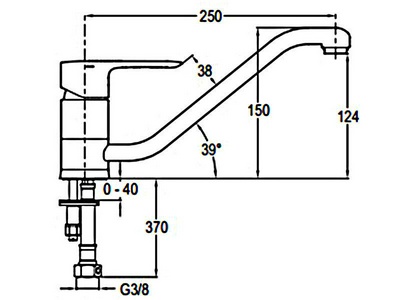 Смеситель для кухни JULY, гибкая подводка, хром ZZ Jacob Delafon July E16084-4