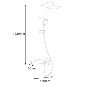 Душевая система AZARIO, со смесителем для душа, с поворотным изливом, душ лейка, шланг, верхний душ в компл.,цв. черный ZZ Azario Azario AZ-801-2B
