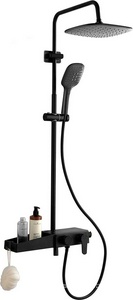 Душевая система AZARIO, со смесителем для душа, с поворотным изливом, душ лейка, шланг, верхний душ в компл.,цв. черный ZZ Azario Azario AZ-801-2B