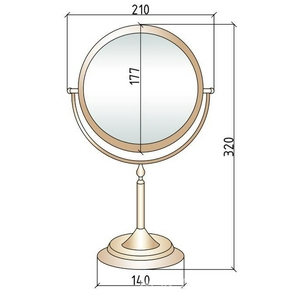 Зеркало настольное двустороннее, с троекратным увеличением, бронза ZZ Boheme Medici 502