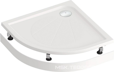 Поддон "" 100x100, полукруглый, плоский, литьевой мрамор, без сифона ZZ Bas Эклипс ЛП00011