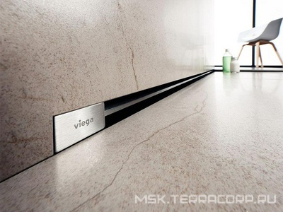 Вставка (решетка) Viega  736576 для дренажного канала, L300-1200мм, встраиваемого в стену, хром глянц., ZZ Viega Advantix Vario 736576