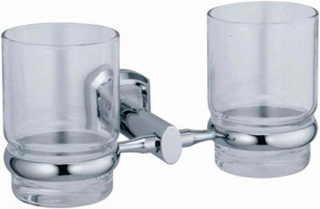 Стаканчик стеклянный, двойной, настенный, хром, Oder Wasserkraft oder K-3028D