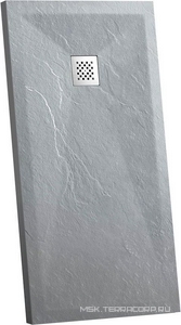 Поддон для душа 1000х800хh25мм, прямоугольный, крышка слива нерж.сталь в компл., без сифона арт. VSPH-D132,  (искуствен.камень. цв.серый), Vincea ZZ Vincea Универсал VST-4SR8010G