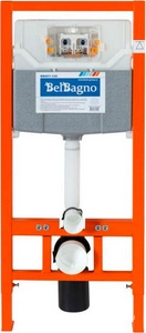 Инсталляция для подвесн. унитаза,1150х500х120мм, со смывным бачком скрытого монтажа, фронт.управл., крепёж в компл, с кнопкой цв.белый, Sfera ZZ BelBagno Универсал BB001-120/BB014-SR-BIANCO