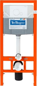 Инсталляция для подвесн. унитаза,1150х500х120мм, со смывным бачком скрытого монтажа, фронт.управл., крепёж в компл, с кнопкой цв.белый, Sfera ZZ BelBagno Универсал BB001-120/BB014-SR-BIANCO