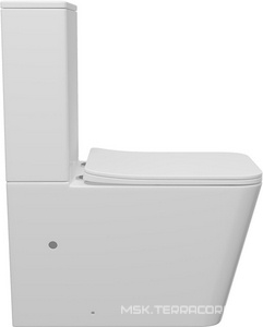 Унитаз-компакт напольный, безободковый, с бачком, 635х385мм, сиденье с микролифтом, крепеж в компл, (цв.белый глянц.),  Aqueduto Macio AQDSMAC10