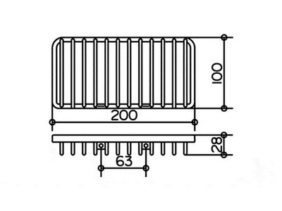 Полочка-решетка настенная прямоугольная 200х100хh28мм, (цв.хром), Keuco Keuco Универсал 24902 010000