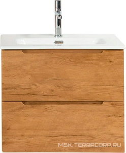 База под раковину подвесная с 2 выкатными ящиками, 51х39хh51,5см, без раковины, (цв.Rovere Nature),  ZZ BelBagno Etna 39 ETNA39-500/390-2C-SO-RN-P