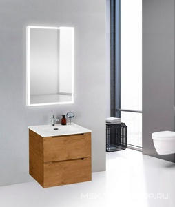 База под раковину подвесная с 2 выкатными ящиками, 51х39хh51,5см, без раковины, (цв.Rovere Nature),  ZZ BelBagno Etna 39 ETNA39-500/390-2C-SO-RN-P