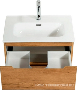 База под раковину подвесная с 2 выкатными ящиками, 51х39хh51,5см, без раковины, (цв.Rovere Nature),  ZZ BelBagno Etna 39 ETNA39-500/390-2C-SO-RN-P