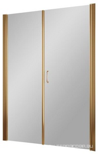 Дверь в нишу , 130x190 см, правая, распашная с неподвижным элементом, профиль бронза, стекло сатин ZZ Vegas Glass EP-F-2 EP-F-2 0130 05 10 прав.