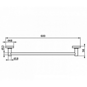 Полотенцедержатель 600мм, (цв. хром),  ZZ Ideal Standard Iom A9118AA