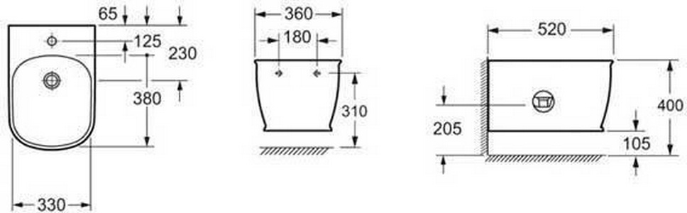 Биде подвесное 360х520х295мм, крепеж в компл.,  ZZ BelBagno Prado BB10150BH