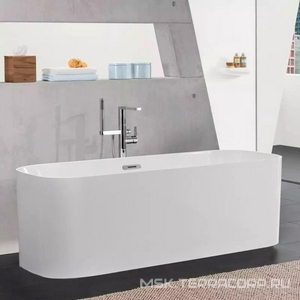 Ванна 1700х700хh480(633)мм, отдельностоящая, бесшовная, (кварил цв.белый), (слив-перелив нажимной цв.хром смонтирован),  ZZ Villeroy & Boch Finion UBQ177FIN7A100V401