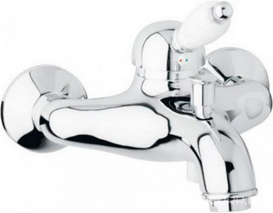 Смеситель для ванны, (цв.хром, ручка цв.белый),  ZZ Cezares Elite ELITE-VM-01-Bi