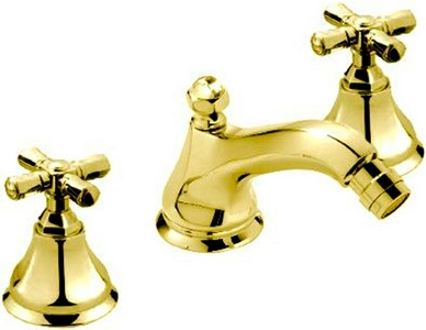 Смеситель для биде, на 3 отв., с д/к, (цв. золото),  ZZ Nicolazzi Teide Four 1915 GO 45