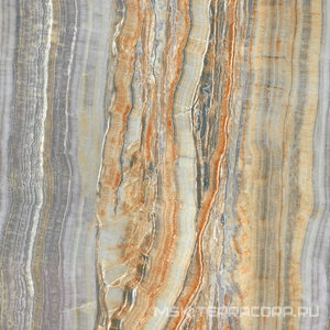 Керамогранит для пола и стены Ariostea Ultra Onici Grey Onyx Vein Cut Lev Silk 6 мм 150x150 UO6SK150557