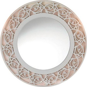 Зеркало 99х99см, круглое в раме, (цв.Bianco Laccato),  Intagliana ZZ Cezares Rotonda ROTONDA_INTAGLIATA.07.LacBG