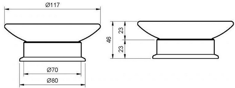 Мыльница настольная керамическая, (цв.хром),  ZZ Cezares Aphrodite APHRODITE-SODP-01