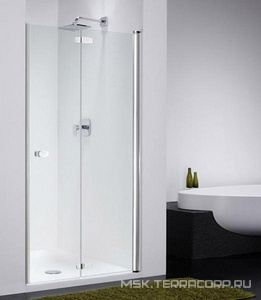 Дверь д/д в нишу складная вовнутрь 1000хh1997мм, петли СПРАВА, (стекло 6мм прозрачн., фурнитура блестящий алюминий)  free ZZ Provex Combi 0005 CF 05 GL R