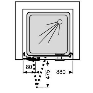 Дверь д/д в нишу складная вовнутрь 1000хh1997мм, петли СПРАВА, (стекло 6мм прозрачн., фурнитура блестящий алюминий)  free ZZ Provex Combi 0005 CF 05 GL R