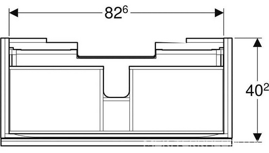 Тумба подвесная 89хh53.5х41,6см, д/рак 90см арт.500.633.01.2,нажим.выдвижн.ящик,(фасад лавовое стекло, корпус лавовый мат-лакиров.),крепл.в компл,Acan Geberit Acanto 500.616.JK.2