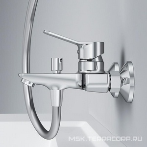 Смеситель для ванны/душа  излив 164мм, с установ.компл., БЕЗ аксессуаров, хром AMPM X-Joy F85A10000