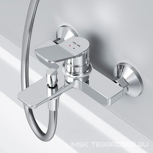 Смеситель для ванны/душа  излив 164мм, с установ.компл., БЕЗ аксессуаров, хром AMPM X-Joy F85A10000