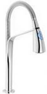 Смеситель для кухни, с выдвижным душем, электронный, сенсорный, LED-панель управления, (цв.хром),  ZZ Nobili Kizoku KZ00113CR