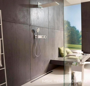 Смеситель-термостат для душа, встр.в стену на 4 потребителя, (внешняя часть БЕЗ скрытой части арт. 15312180), (цв.белый/хром), HG  ZZ Hansgrohe RainSelect 15357400