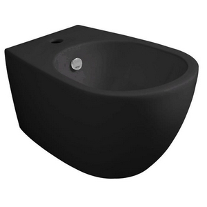 Биде подвесное, 56х36,5см, БЕЗ крепежа, (цв.черный глянец),  ZZ Simas Vignoni VI 19 nero bril