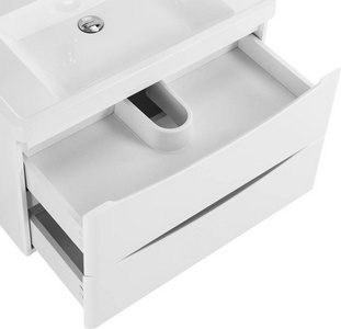 База под раковину подвесная с двумя выкатными ящиками, 800х480хh450мм, без раковины, (цв.Bianco Lucido),  ZZ BelBagno Ancona ANCONA-N-800-2C-SO-BL