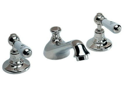 Смеситель для раковины на 3 отв., c д/к, (цв.хром, ручки цв.белый),  ZZ Devon & Devon Dandy MARF46CR