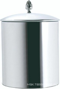 Ведро для мусора с крышкой, d22хh29см, 10л, (цв.хром), TW ZZ TW Collection Универсальная TWSSS6501CR