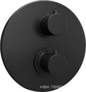 Смеситель-термостат для душа, встраиваемый в стену, (цв.черный матовый),  ZZ Paini Cox 78PZ691TH