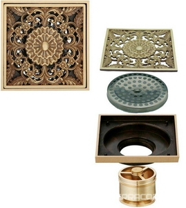 Трап сливной CANYON d40, с декоративной решеткой 100х100 мм, с мех-м обратным клапаном, бронза XX Veragio Canyon VR.CAN-2065.BR