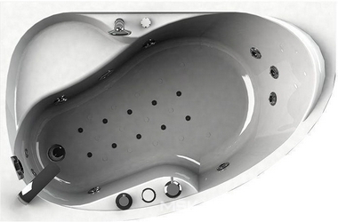 Ванна акрил. "АМЕЛИЯ-LUXE" 1600х1050, лев.,ГМ7 + НМ2+АМ10, контрол. 500, хром. 1 лам. (V-1), смес./излив "Бриз/Ниагара"хром, молдинг, фронт. пан., сли