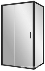 Душевое ограждение Z2P+ZPV, 150x90x1900 мм, профиль черный матовый, стекло прозрачное, БЕЗ поддона ZZ